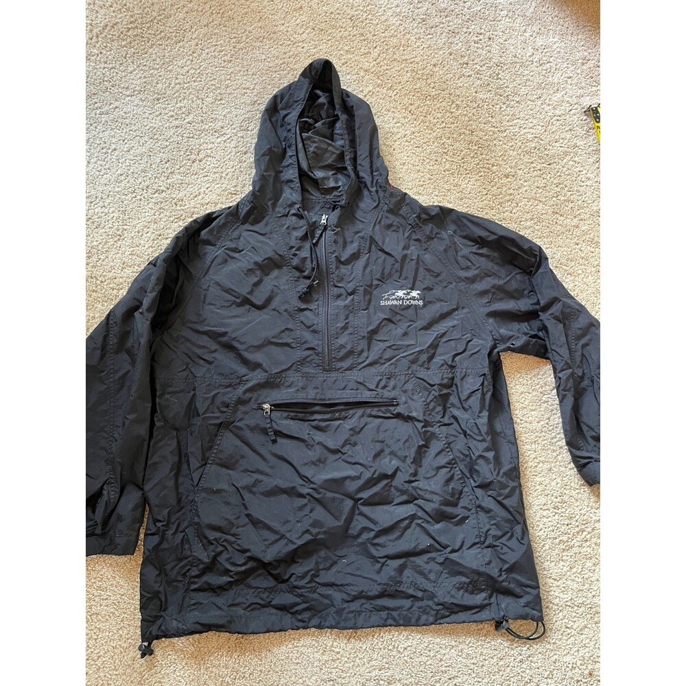 Sports Master Shawan Downs Jacket Large Black Pullover 1/4 Zip Windbreaker Sz. L